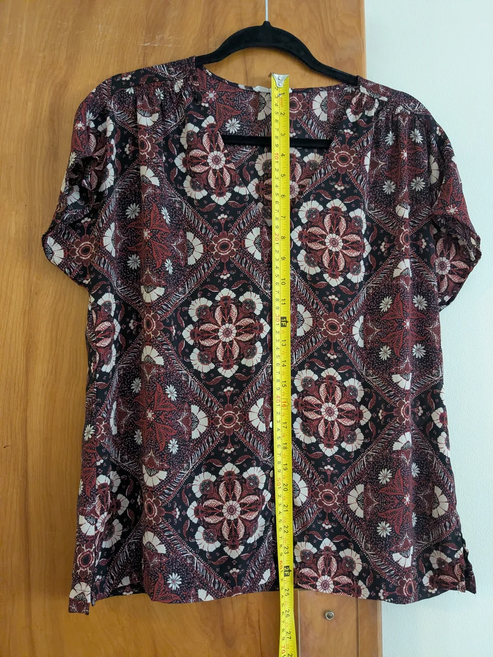 Maurices Black & Brown Floral Medallion Short-Sleeve Button Down Top - Picture 8 of 10